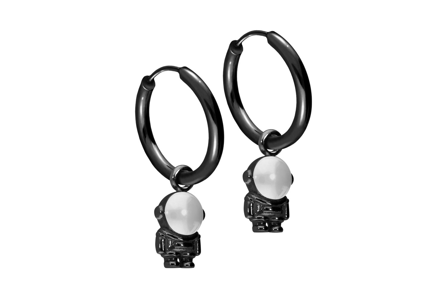 Chirurgenstahl Ohrclicker Creolen ASTRONAUT von Piercingline